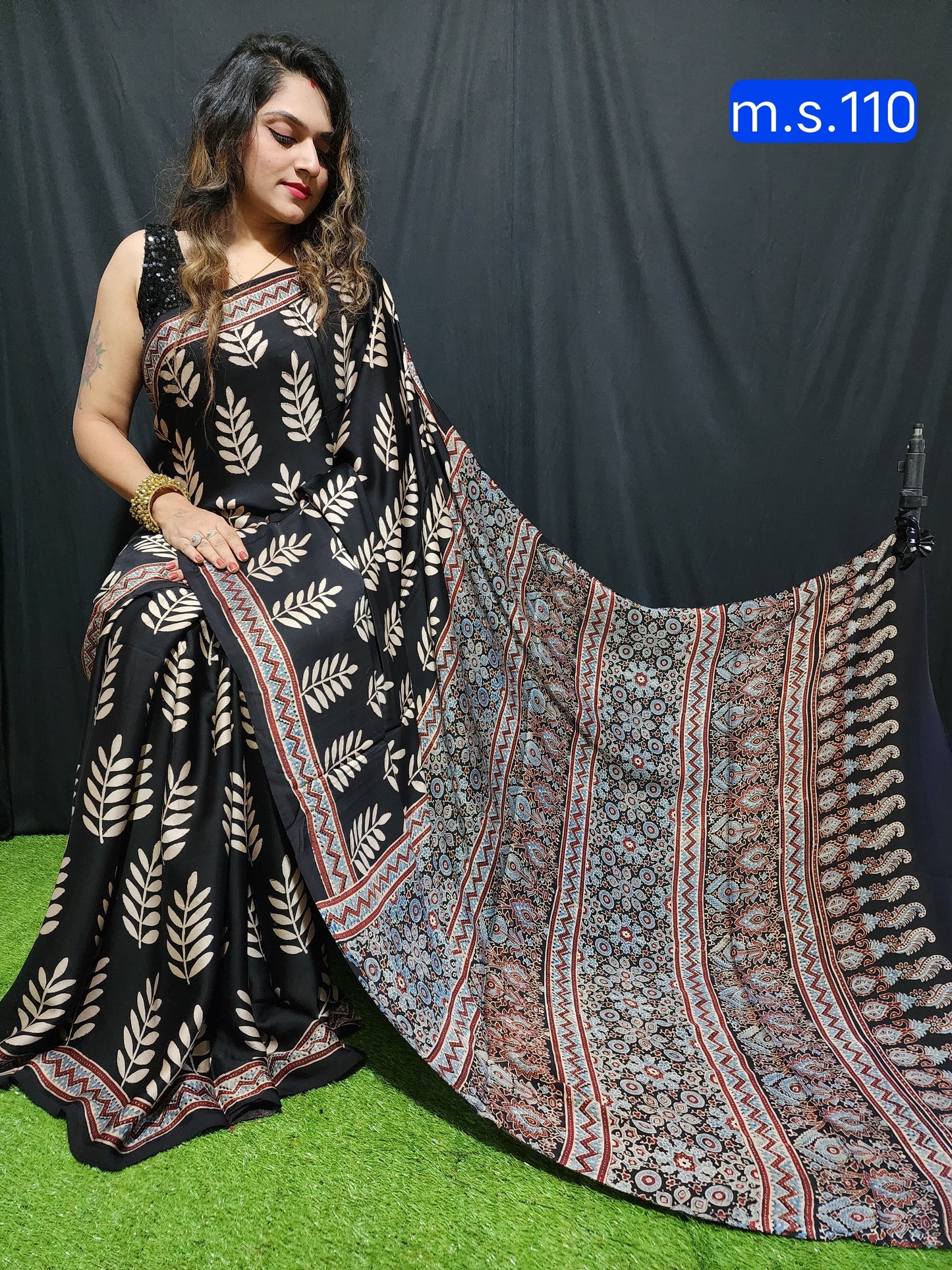 Aaditi | Ajrakh Prints on modal Silk