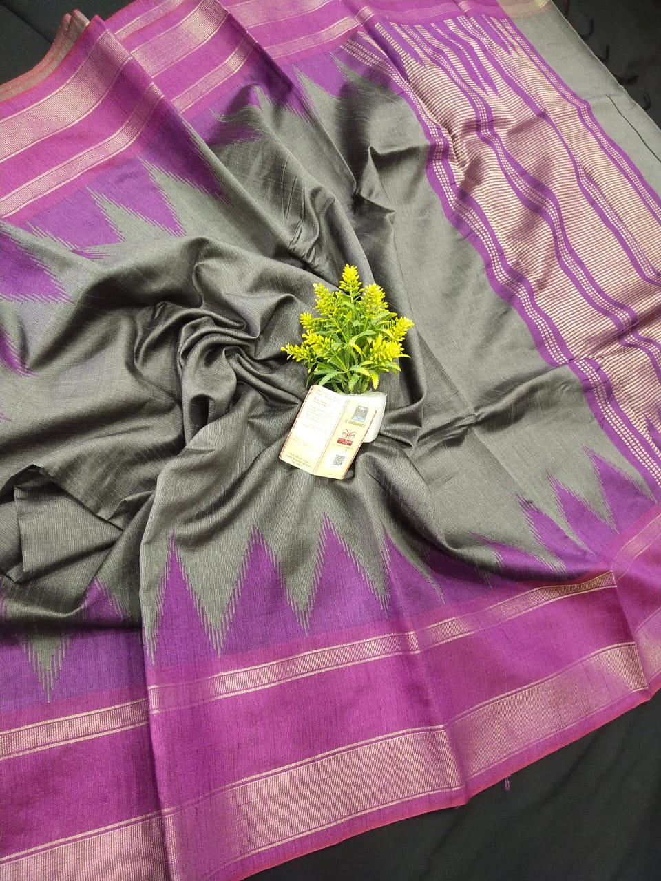 Suvamika | Raw Silk Temple Border Saree