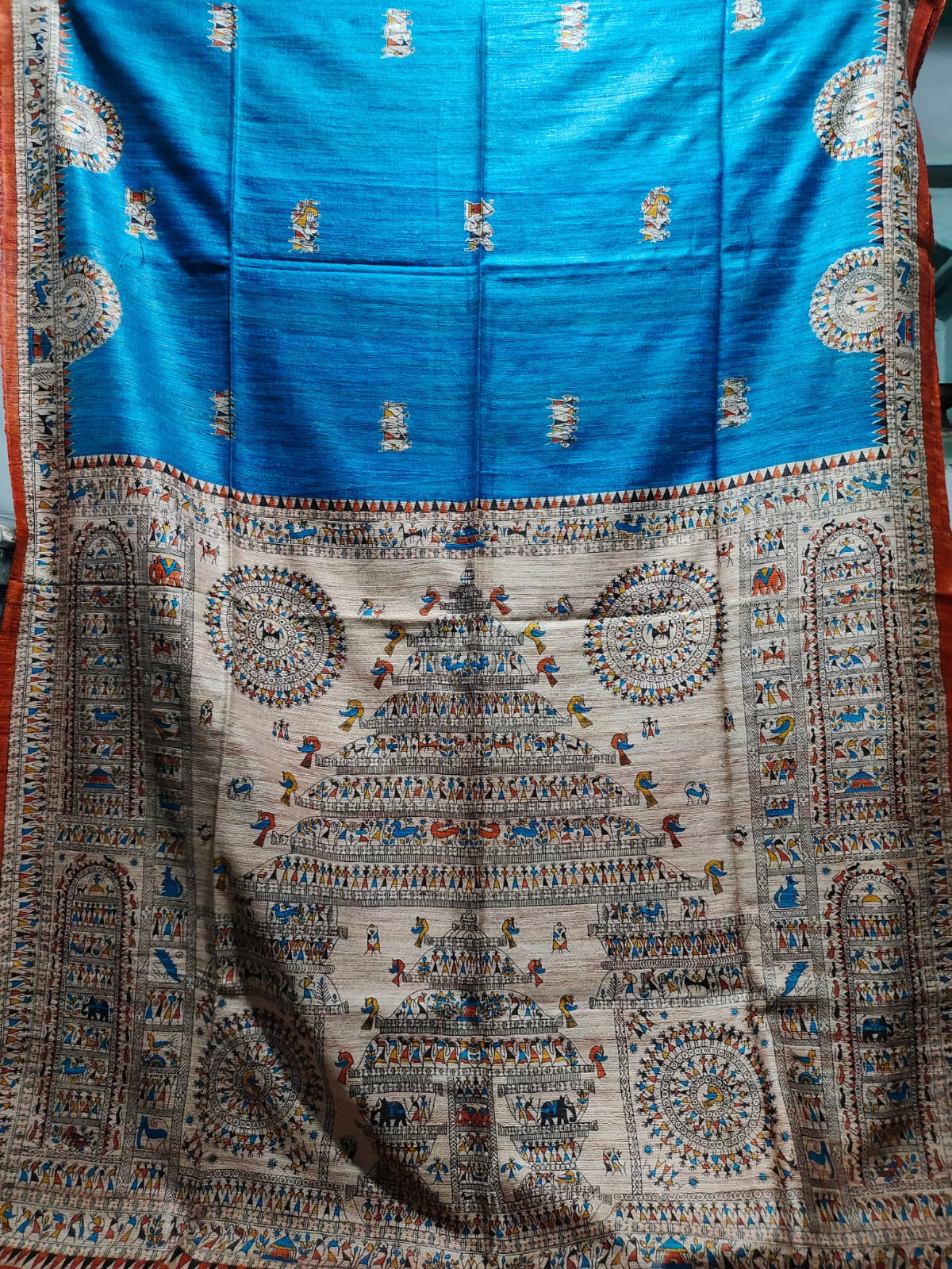 Aastha  | Screen prints on tussar silk