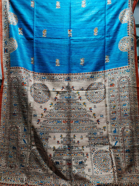 Aastha  | Screen prints on tussar silk