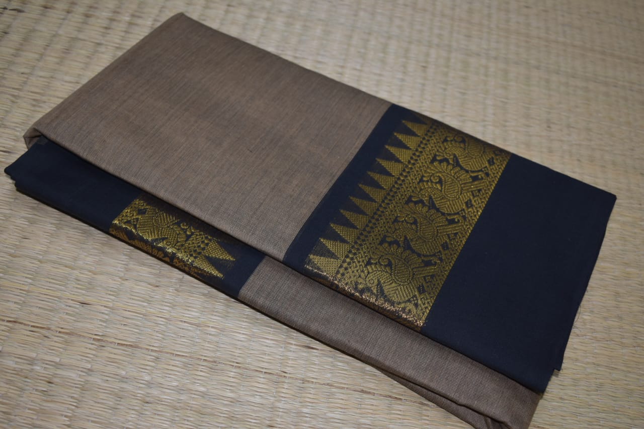 Chettinadu Cotton Saree in Brown