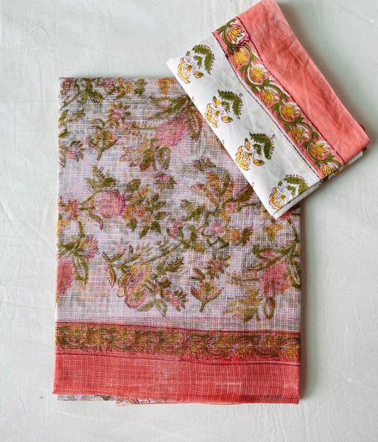 Lokhande  | block printed by hand on Kota Doria cotton sarees