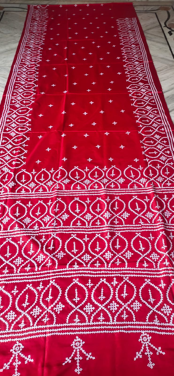 Handmade kantha on blended silk
