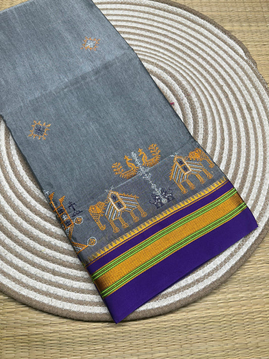 Chandsree |  Kasuti Work Saree in Mercerised Cotton