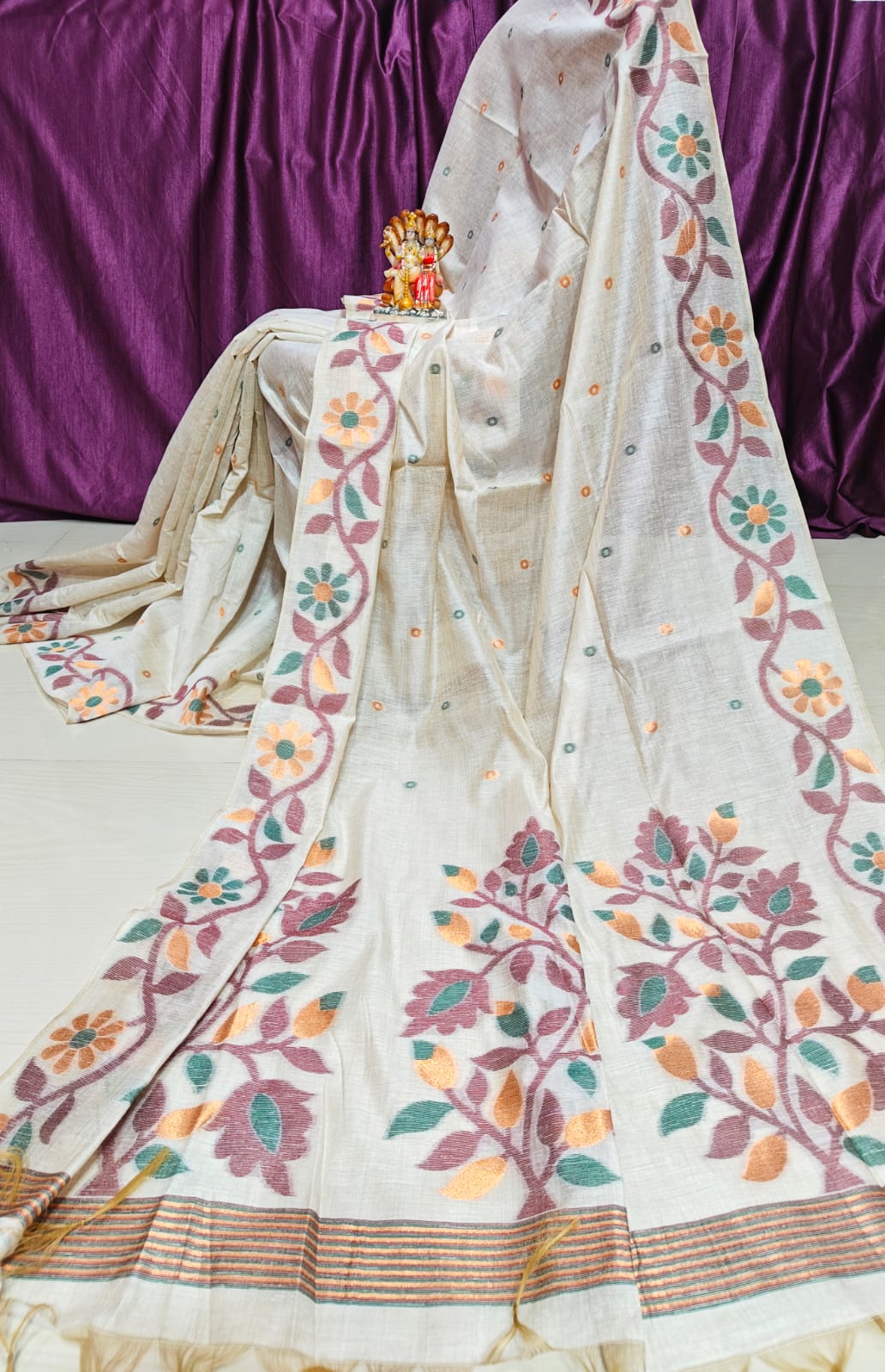 Tinni | Pure tussar jamdani saree