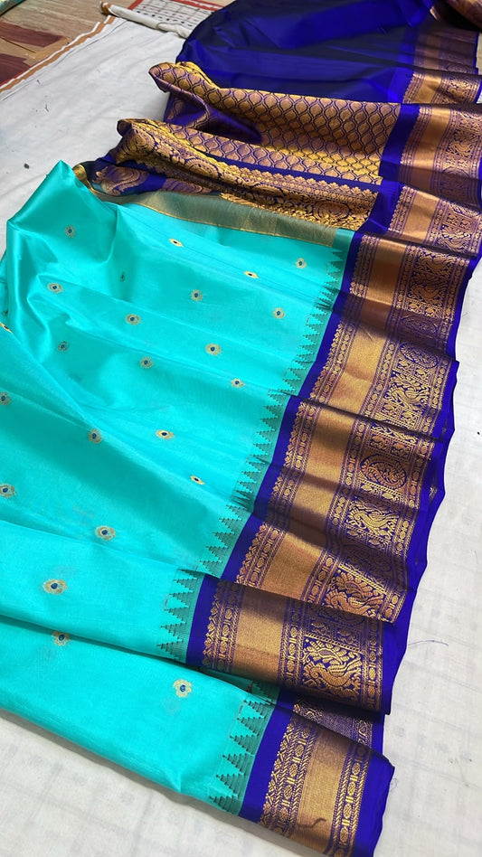 Authentic handwoven pure silk Gadwal