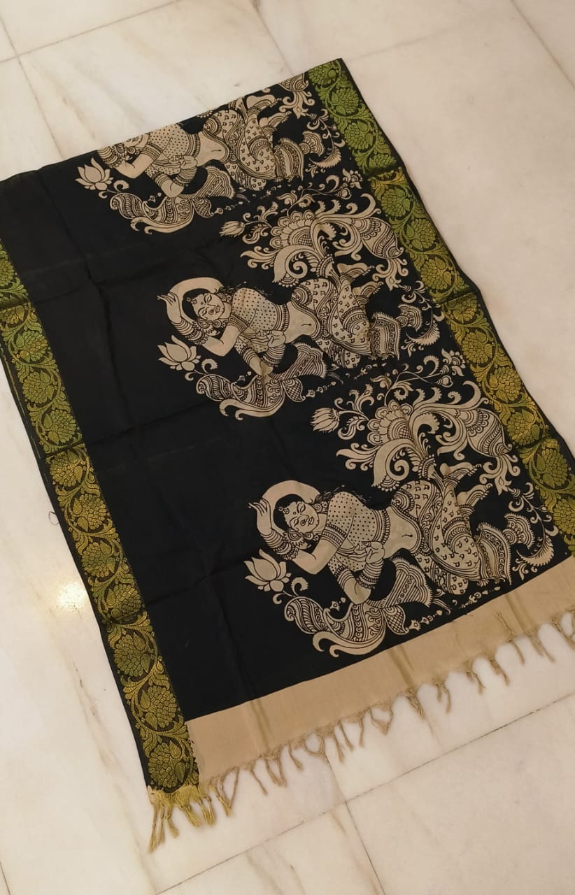 Nartaki | Kalamkari-Silk-Dupatta