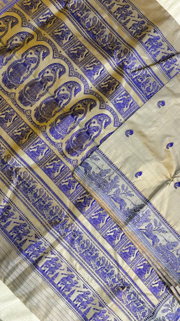 Baluchari sarees.
Material silk with bp.
With silkmark.