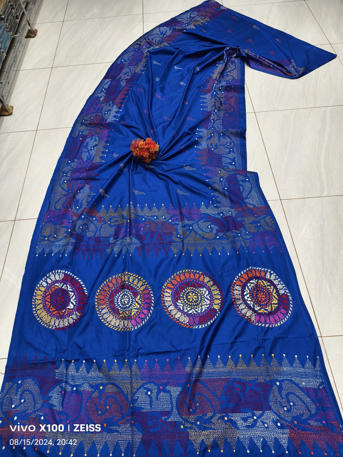 Viswanath | Hand Made Kantha Embroidery on Semi Silk