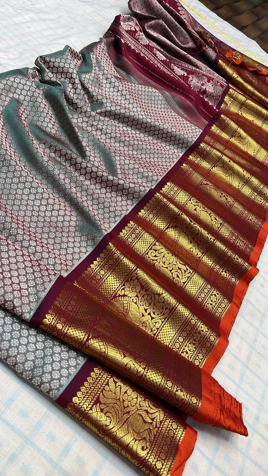 ✨✨Pure Gadwal Traditional
          Border Brocade 
          Pattu Sarees ✨✨
