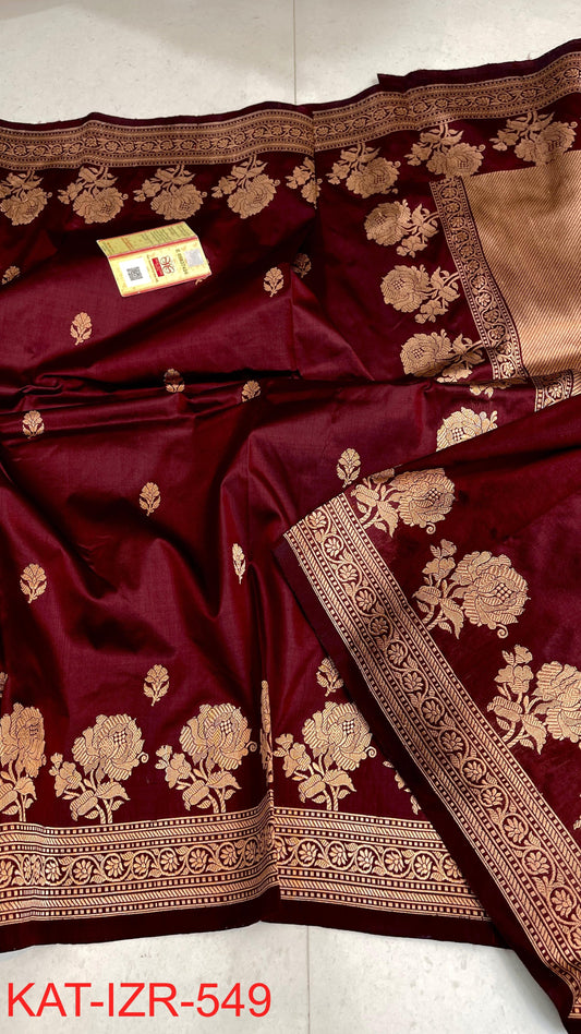 Pure Handloom banarasi KATAN **Checks +Meenakari* SAREE
                *KATAN Checks + Meenakari*
Silk Sarees with antique Jari 
*Rich Pallu
*  Blouse with Border
* Smooth & Soft Fabric