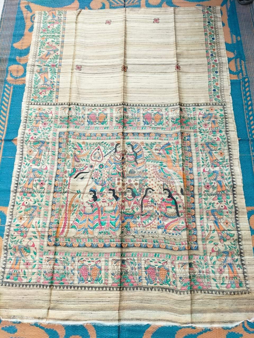 Madhuree | Tussar Saree with madhubani work
