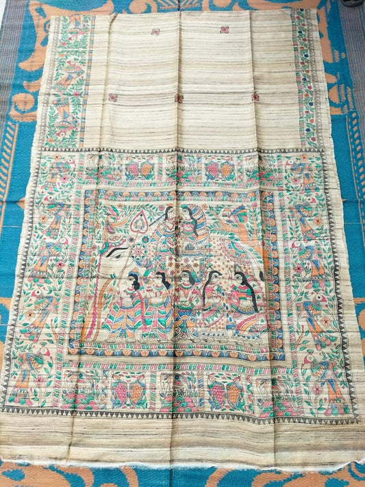 Madhuree | Tussar Saree with madhubani work