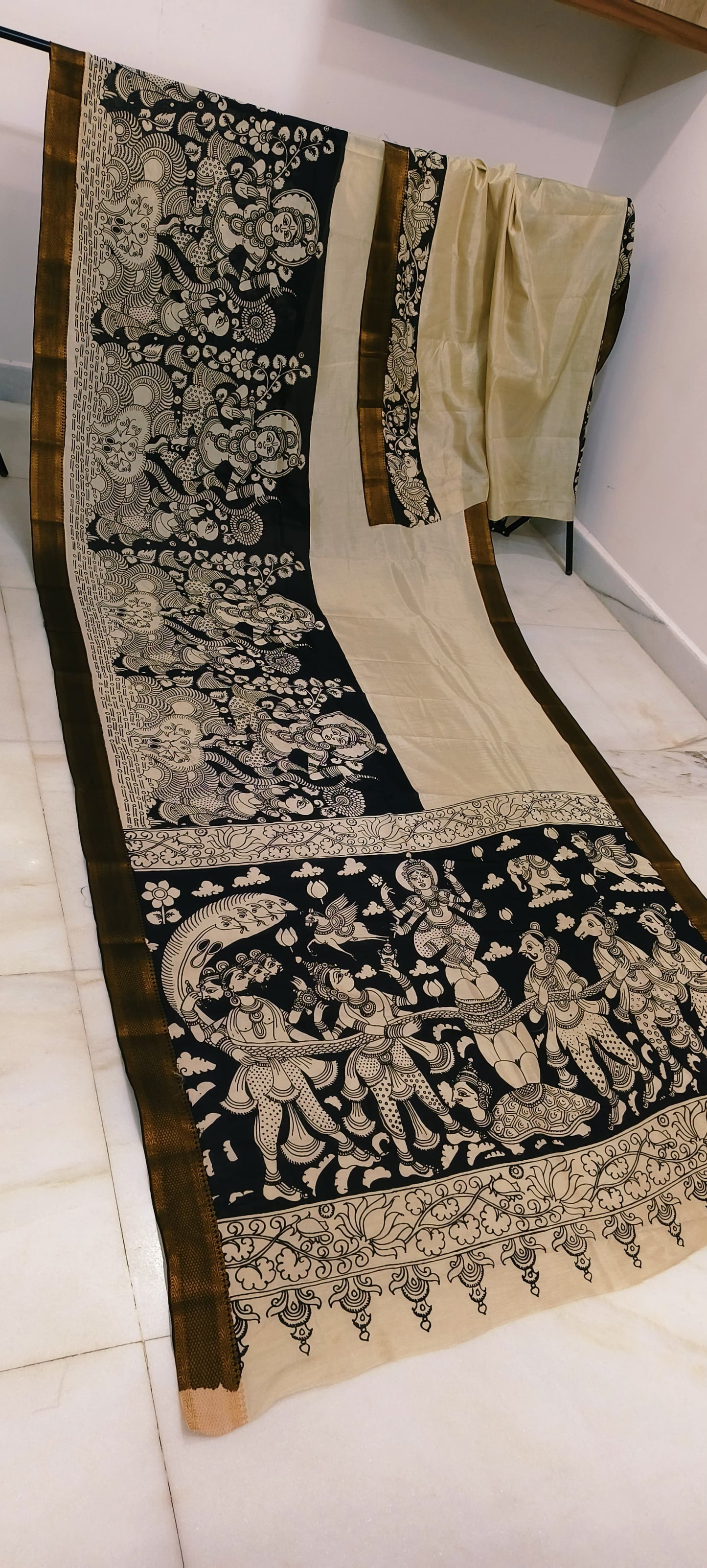 Kalinga | Mangalgiri-Silk-Kalamkari-Saree