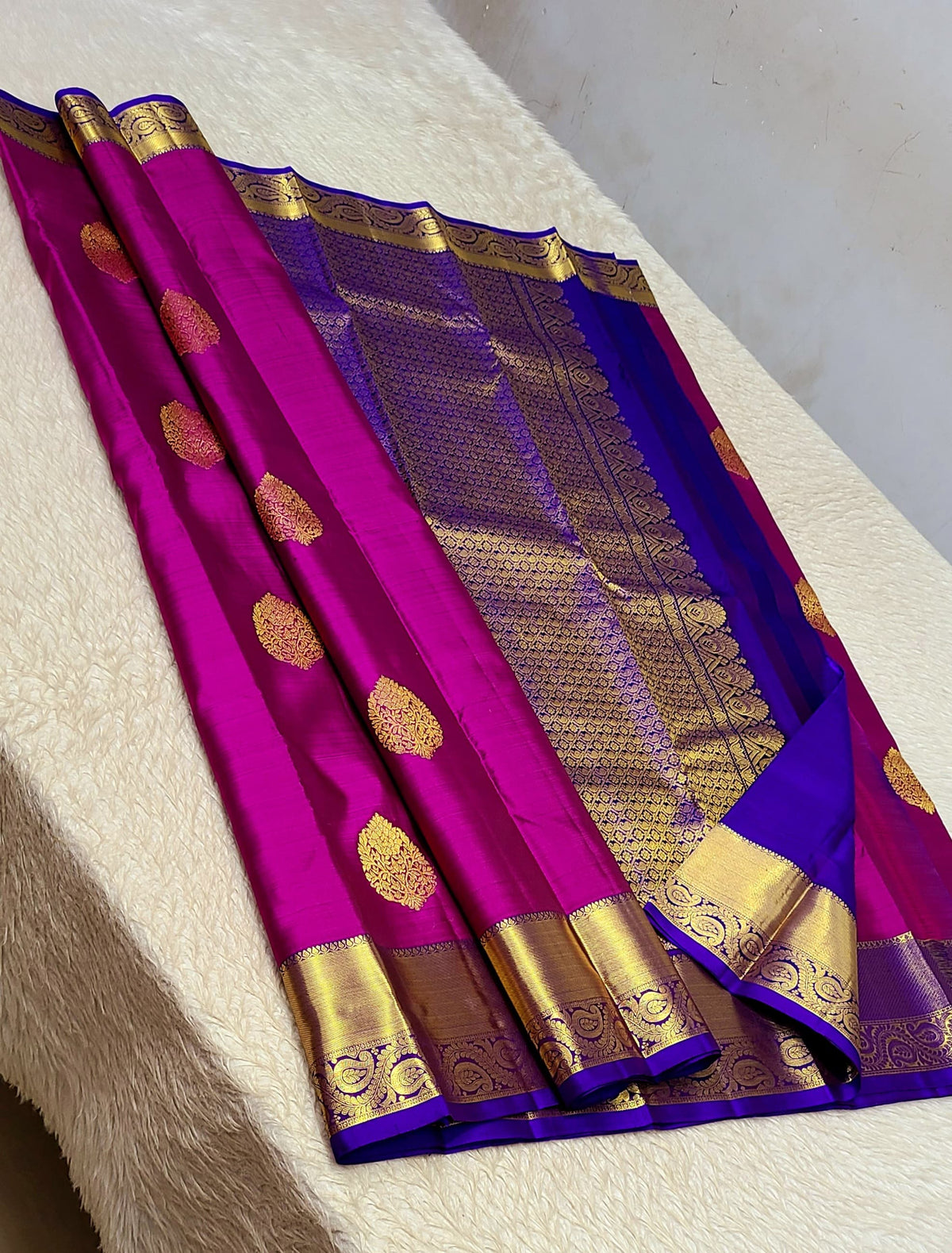 100% pure kanchipuram handwoven 1G fancy all over buttas sarees1 G gold pure Zari weaving silk mark certificate