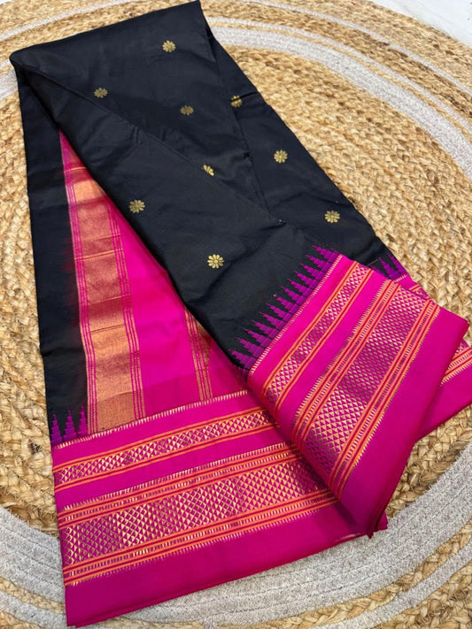 *All New Colours* 

*Exclusive silk ilkal saree*
*Pure silk korvai temple border* with *body butta* design superior quality ilkal saree & contrast blouse 
6.10mtrs length 
Full body pure silk 
Border, pallu & blouse semi silk
