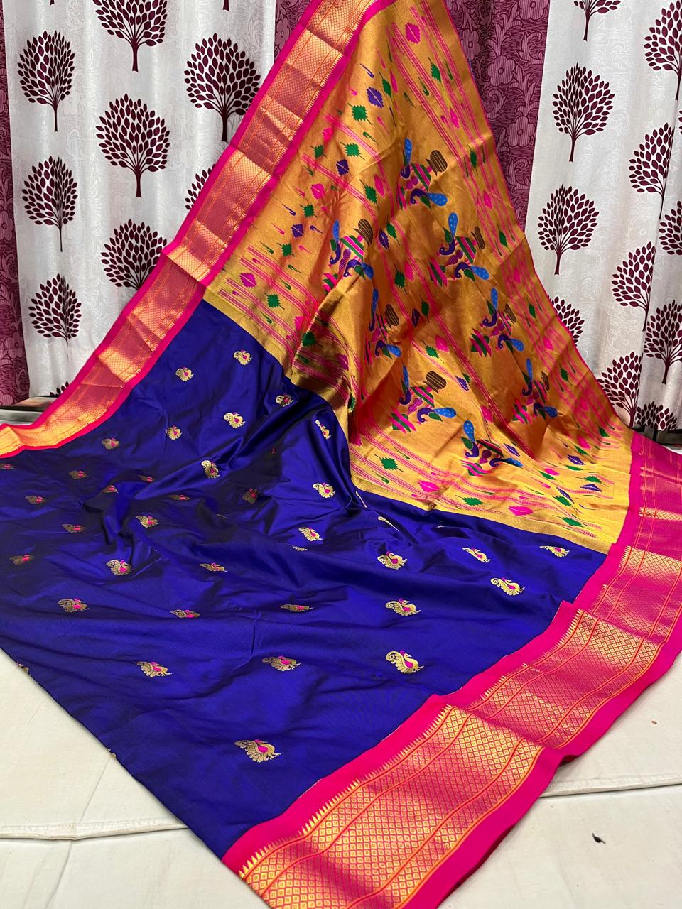 Bhapadma | Powerloom Kadiyal Paithani Silk Saree