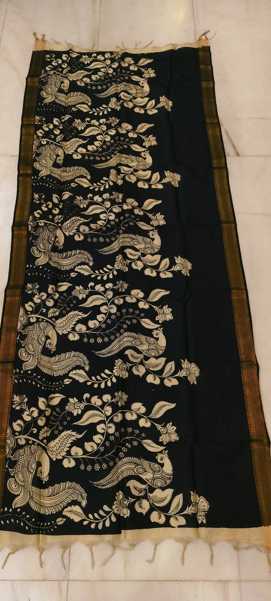 Kanushi | Kalamkari dupatta on mangalagiri silk