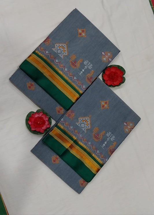 Handique | Karnataka Kasuti work saree