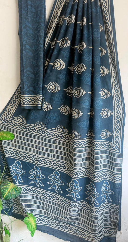 block prints on mul cotton