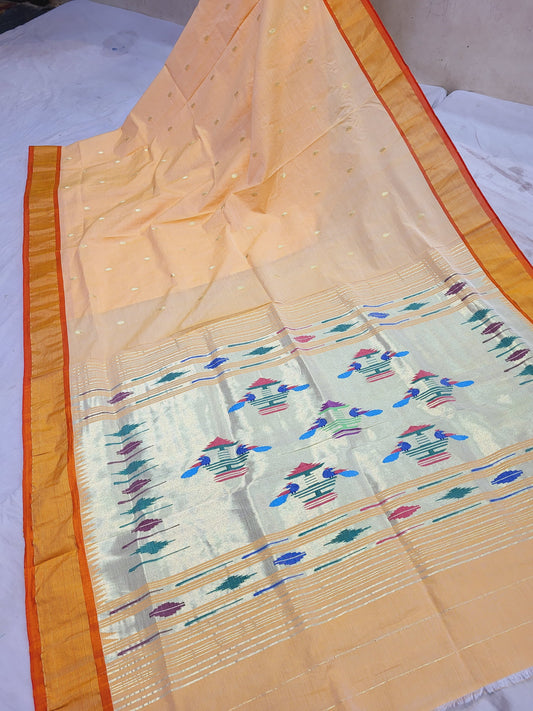 Shubhangi | Cotton Handloom Paithani Saree