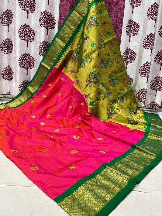 Bhashraddha | Powerloom Kadiyal Paithani Silk Saree
