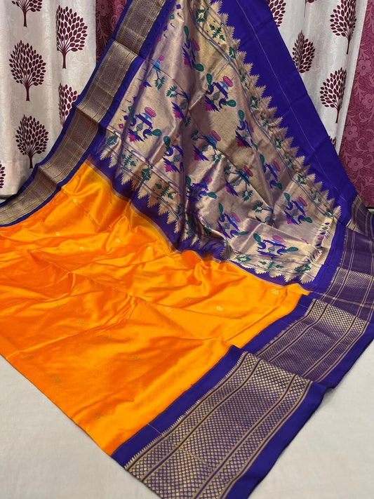 Ptelemy | Powerloom Kadiyal Paithani Silk Saree