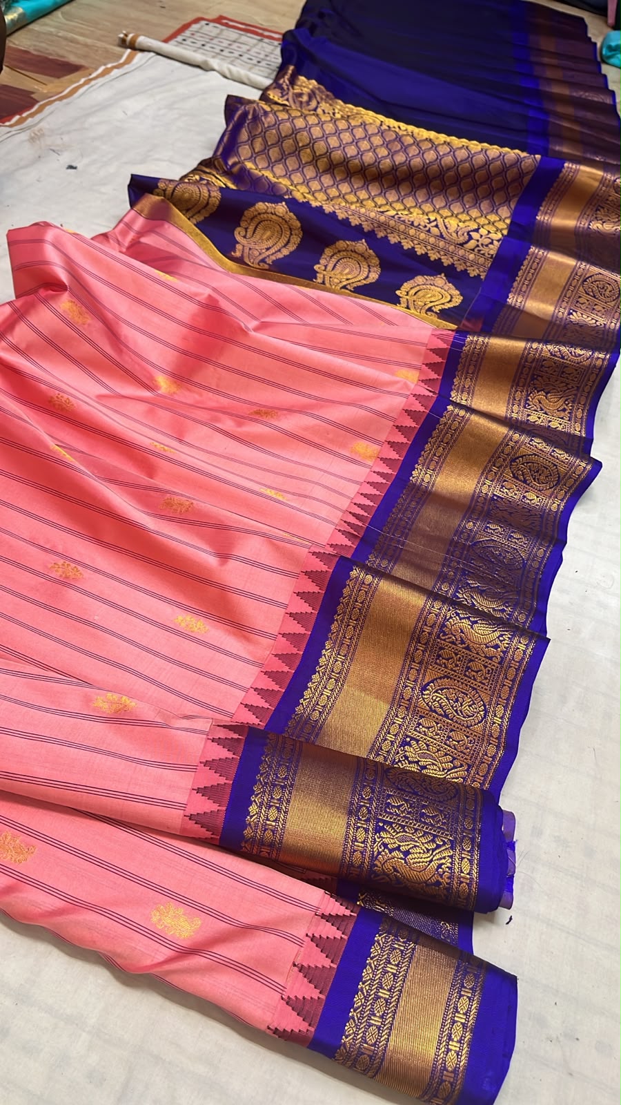 Authentic handwoven pure silk Gadwal