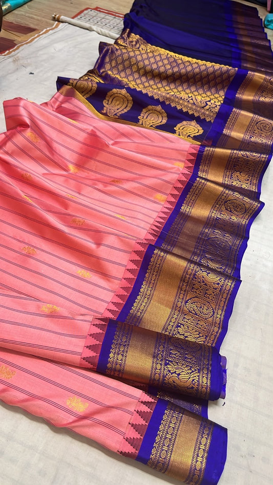 Authentic handwoven pure silk Gadwal