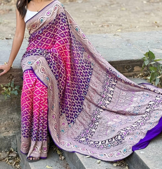 Grashmitha | Pure Georgette Minakari Sarees