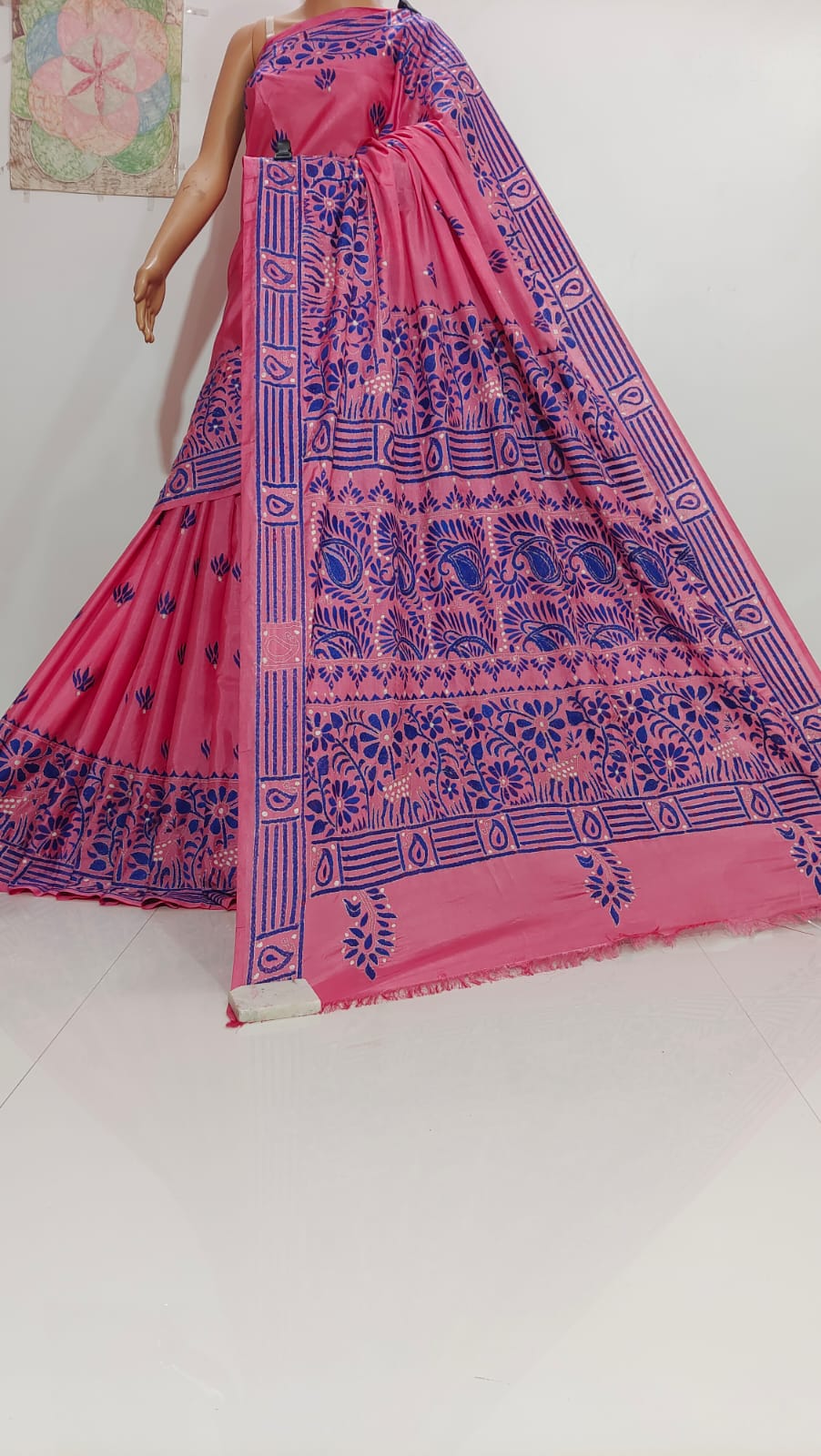 Gayathri | Hand Made Kantha Embroidery on Semi Silk