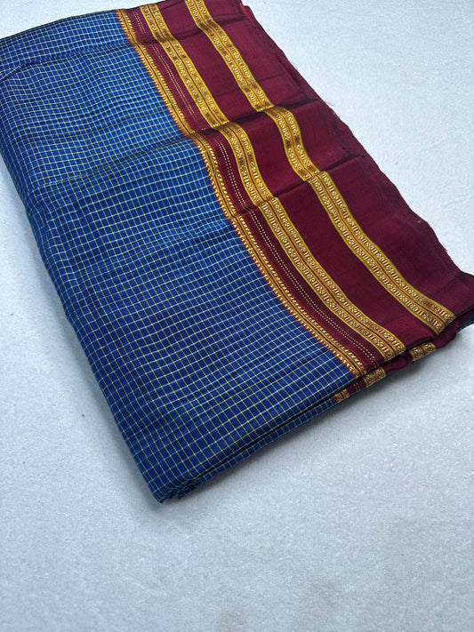 Material - viscos by cotton
Border - gayitri border
Saree Name -ilkal Gayatri micro checks saree
Pallu -cotton pallu
Blouse -running
Handloom -yes
Saree length- 7.2