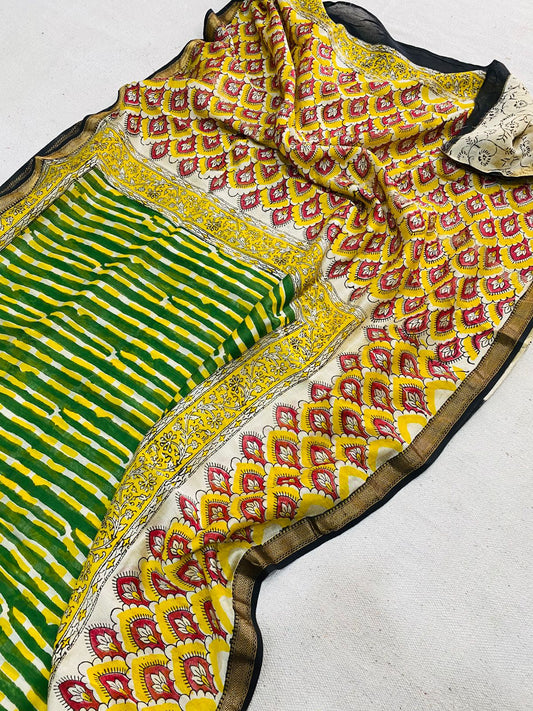 Let’s Wear #ethicallymade✅
🍁Beautifully Crafted Maheshwari Silk Saree  collection🍁
 Specially Designed in Bagru  jahota rapid dabu hand block print
100% Natural Dye
Fabric : Maheshwari Silk 
Length : 5.5 Meters
Blouse Piece : 0.90 Meter
