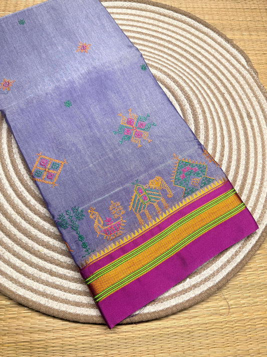 Chandshyla |  Kasuti Work Saree in Mercerised Cotton