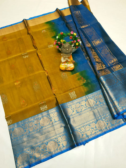 🌹uppada pattu🌹
💐🌹 Kanchi border Kalanjali buta sarees 
 🌹Good quality 💐👌👌👌
 Fabric: uppada pattu/pattu 💐💐