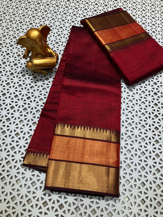 *Material*:Mangalagiri pure pattu by cotton

*Model*:250k jari border plain pure pattu sarees

Running pallu and blouse
