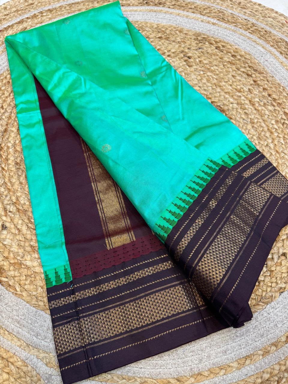 *All New Colours* 

*Exclusive silk ilkal saree*
*Pure silk korvai temple border* with *body butta* design superior quality ilkal saree & contrast blouse 
6.10mtrs length 
Full body pure silk 
Border, pallu & blouse semi silk
