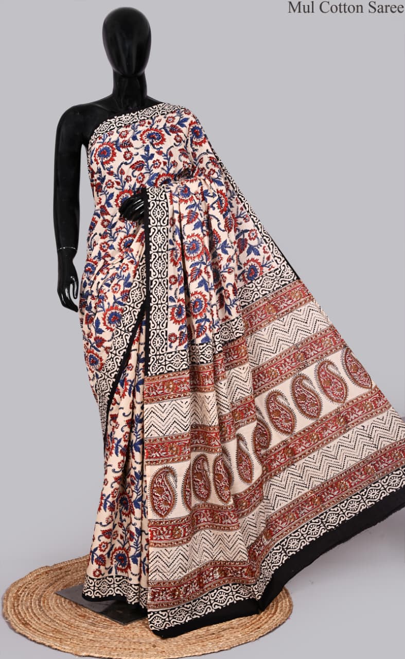 premium Traditional Mulmul CottonBeautiful Pure Soft Mulmul Cotton Sarees available*
Size: 6.30 mtr with blouse 