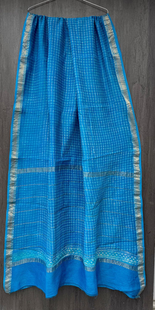 Bertante | Block printed Maheshwari Silk Saree