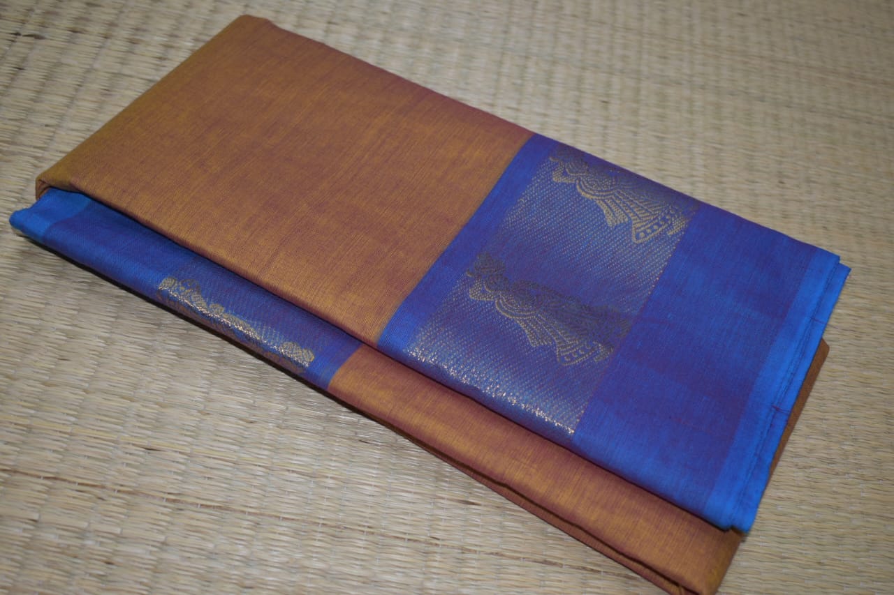 Chettinadu Cotton Saree in orange