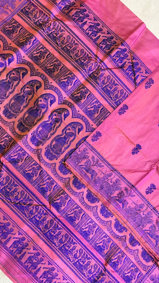 Baluchari sarees.
Material silk with bp.
With silkmark.