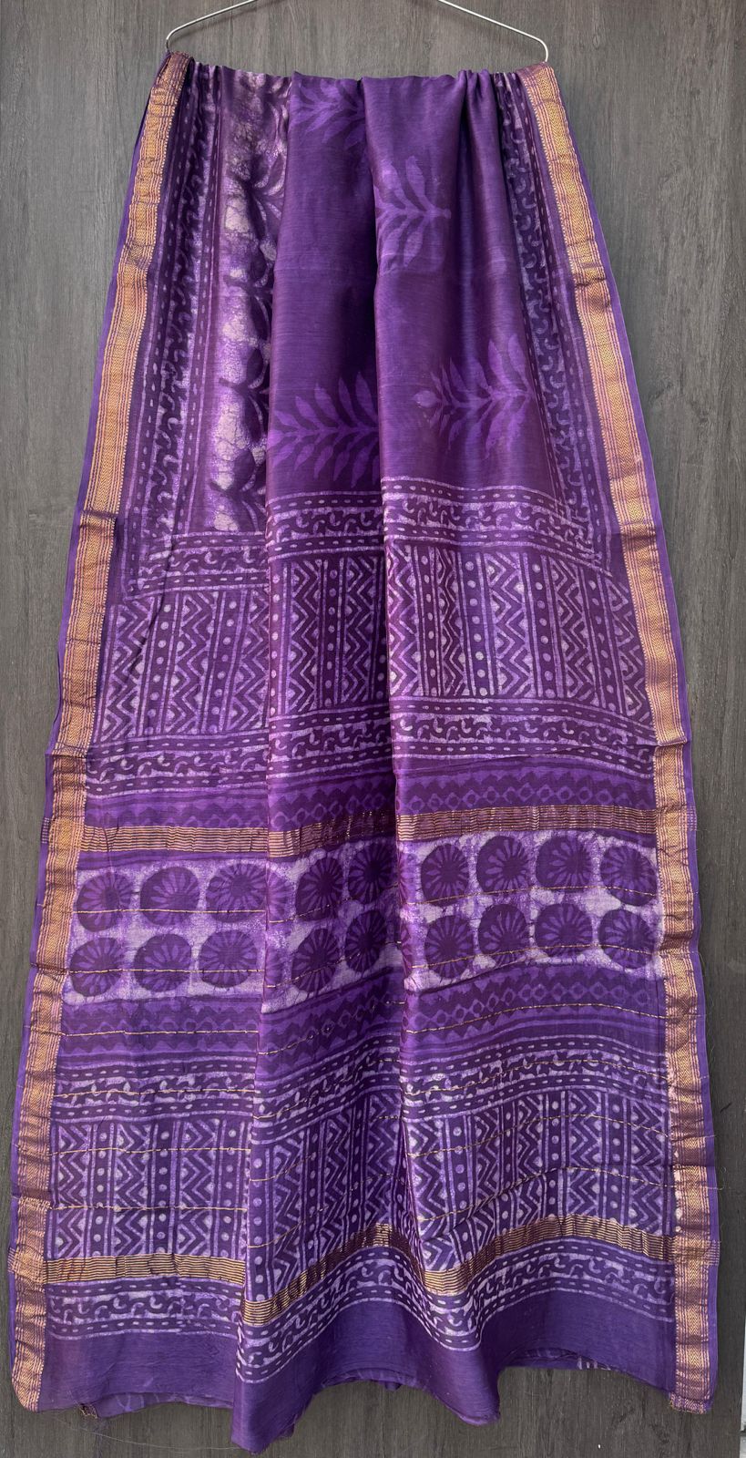 Dhami | Block printed Maheshwari Silk Saree