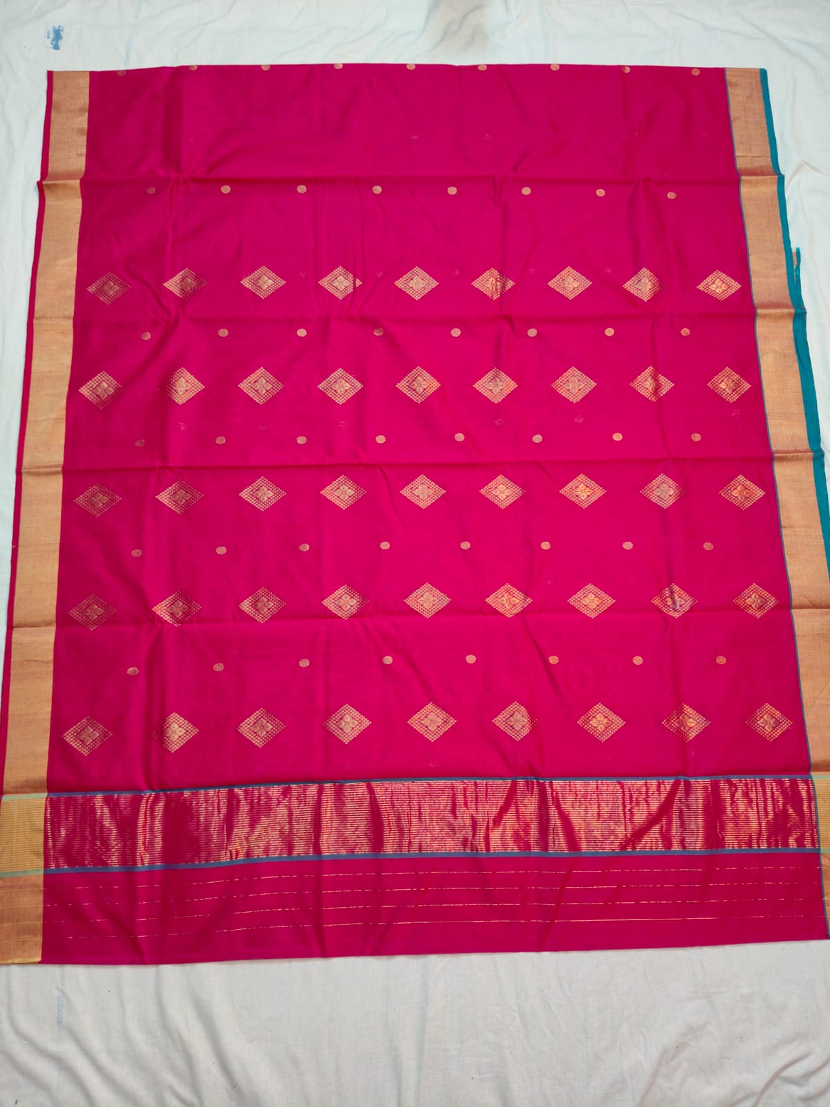 Silk y cotton 
Chanderi
 saree 
