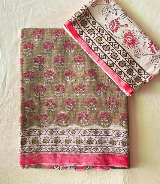 Balamurali  | block printed by hand on Kota Doria cotton sarees