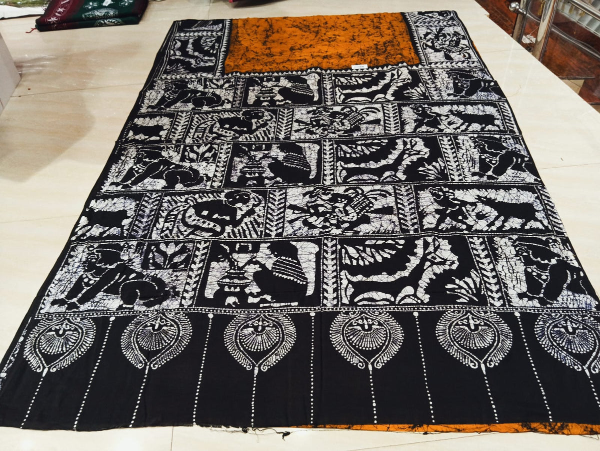 Cotton sorutuli handbatik saree with bp
