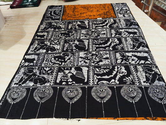 Cotton sorutuli handbatik saree with bp