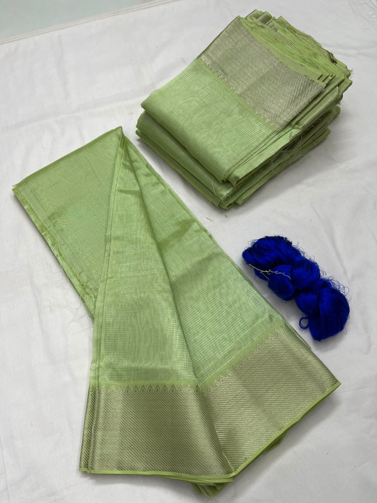 Mangalagiri pattu by cotton
pure handloom big jari border
sarees with running blouse