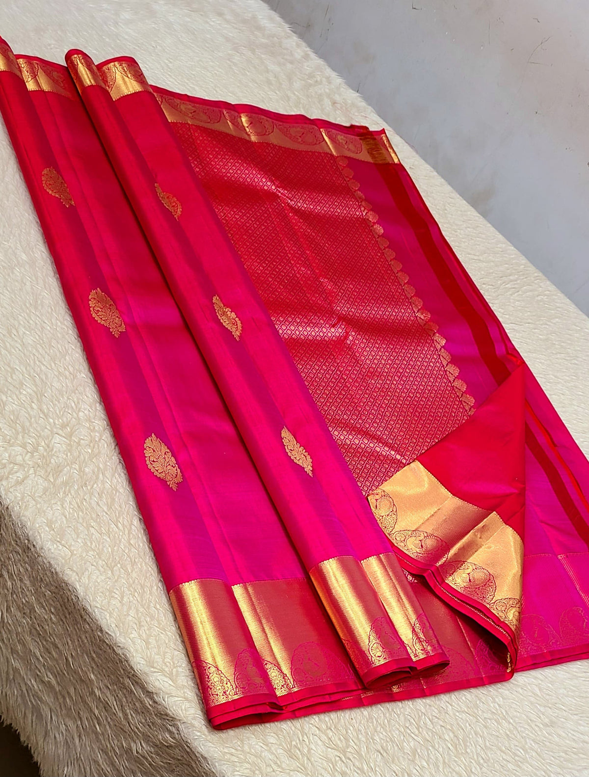 100% pure kanchipuram handwoven 1G fancy all over buttas sarees1 G gold pure Zari weaving silk mark certificate