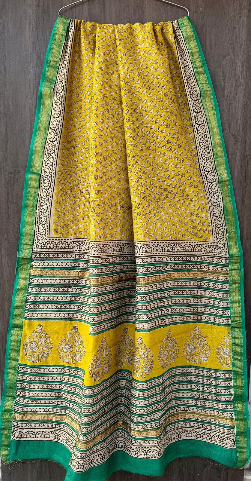 Shettar | Block printed Maheshwari Silk Saree