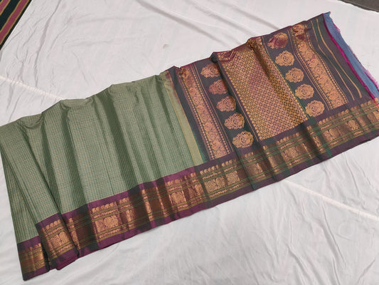 GADWAL HANDLOOM SICO CHECK SAREE